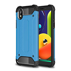 Custodia Silicone e Plastica Opaca Cover WL1 per Samsung Galaxy A01 Core Blu