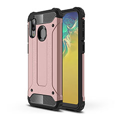 Custodia Silicone e Plastica Opaca Cover WL1 per Samsung Galaxy A20e Oro Rosa