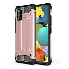 Custodia Silicone e Plastica Opaca Cover WL1 per Samsung Galaxy M40S Oro Rosa