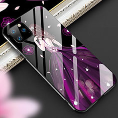 Custodia Silicone Gel Laterale Abito Ragazza Specchio Cover M01 per Apple iPhone 11 Pro Viola