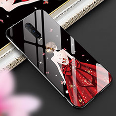 Custodia Silicone Gel Laterale Abito Ragazza Specchio Cover per Oppo RX17 Pro Rosso