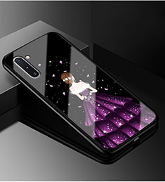 Custodia Silicone Gel Laterale Abito Ragazza Specchio Cover per Samsung Galaxy Note 10 Plus 5G Viola