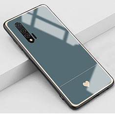 Custodia Silicone Gel Laterale Amore Cuore Specchio Cover per Huawei Nova 6 Grigio