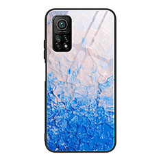 Custodia Silicone Gel Laterale Fantasia Modello Specchio Cover JM1 per Xiaomi Mi 10T Pro 5G Blu