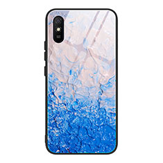 Custodia Silicone Gel Laterale Fantasia Modello Specchio Cover JM1 per Xiaomi Redmi 9i Blu