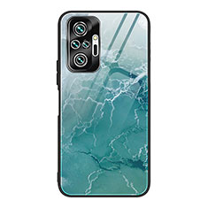 Custodia Silicone Gel Laterale Fantasia Modello Specchio Cover JM1 per Xiaomi Redmi Note 10 Pro 4G Ciano