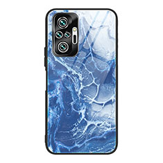 Custodia Silicone Gel Laterale Fantasia Modello Specchio Cover JM1 per Xiaomi Redmi Note 10 Pro Max Blu Notte