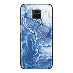 Custodia Silicone Gel Laterale Fantasia Modello Specchio Cover JM1 per Xiaomi Redmi Note 9 Pro Max Blu Notte