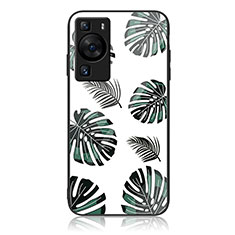 Custodia Silicone Gel Laterale Fantasia Modello Specchio Cover JM2 per Huawei P60 Pro Verde Notte