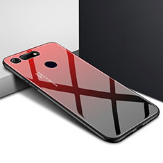 Custodia Silicone Gel Laterale Fantasia Modello Specchio Cover K01 per Huawei Honor View 20 Rosso