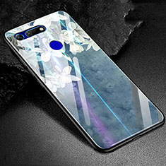 Custodia Silicone Gel Laterale Fantasia Modello Specchio Cover K02 per Huawei Honor V20 Blu