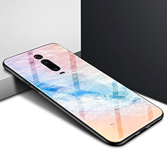 Custodia Silicone Gel Laterale Fantasia Modello Specchio Cover K04 per Xiaomi Mi 9T Arancione