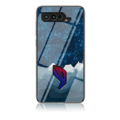 Custodia Silicone Gel Laterale Fantasia Modello Specchio Cover LS1 per Asus ROG Phone 5 Pro Blu