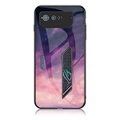 Custodia Silicone Gel Laterale Fantasia Modello Specchio Cover LS1 per Asus ROG Phone 6 Pro Viola