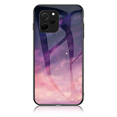 Custodia Silicone Gel Laterale Fantasia Modello Specchio Cover LS1 per Huawei Enjoy 50z Viola