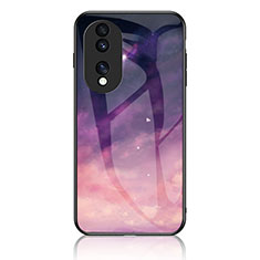 Custodia Silicone Gel Laterale Fantasia Modello Specchio Cover LS1 per Huawei Honor 70 Pro 5G Viola