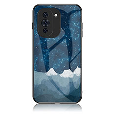 Custodia Silicone Gel Laterale Fantasia Modello Specchio Cover LS1 per Huawei Nova 10 Pro Blu