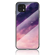 Custodia Silicone Gel Laterale Fantasia Modello Specchio Cover LS1 per Oppo A16K Viola