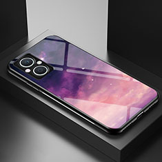 Custodia Silicone Gel Laterale Fantasia Modello Specchio Cover LS1 per Oppo Reno7 Z 5G Viola