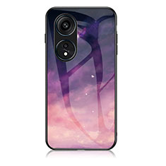 Custodia Silicone Gel Laterale Fantasia Modello Specchio Cover LS1 per Oppo Reno8 T 4G Viola