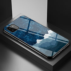 Custodia Silicone Gel Laterale Fantasia Modello Specchio Cover LS1 per Samsung Galaxy A22 5G Blu