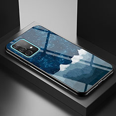 Custodia Silicone Gel Laterale Fantasia Modello Specchio Cover LS1 per Samsung Galaxy A52 4G Blu