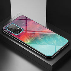 Custodia Silicone Gel Laterale Fantasia Modello Specchio Cover LS1 per Samsung Galaxy A52 4G Rosso