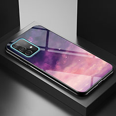 Custodia Silicone Gel Laterale Fantasia Modello Specchio Cover LS1 per Samsung Galaxy A52 5G Viola