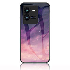 Custodia Silicone Gel Laterale Fantasia Modello Specchio Cover LS1 per Vivo iQOO 10 Pro 5G Viola