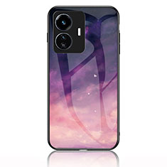 Custodia Silicone Gel Laterale Fantasia Modello Specchio Cover LS1 per Vivo iQOO Z6 Lite 5G Viola