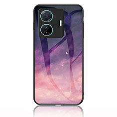 Custodia Silicone Gel Laterale Fantasia Modello Specchio Cover LS1 per Vivo iQOO Z6 Pro 5G Viola