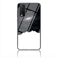 Custodia Silicone Gel Laterale Fantasia Modello Specchio Cover LS1 per Vivo Y30 (2021) Nero