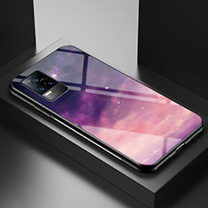 Custodia Silicone Gel Laterale Fantasia Modello Specchio Cover LS1 per Vivo Y73 (2021) Viola