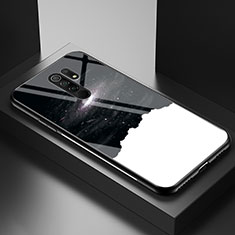 Custodia Silicone Gel Laterale Fantasia Modello Specchio Cover LS1 per Xiaomi Redmi 9 Nero