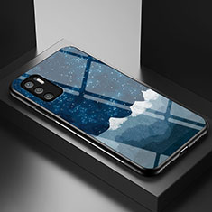 Custodia Silicone Gel Laterale Fantasia Modello Specchio Cover LS1 per Xiaomi Redmi Note 10 5G Blu