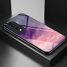 Custodia Silicone Gel Laterale Fantasia Modello Specchio Cover LS2 per Huawei Honor 70 Pro 5G Viola