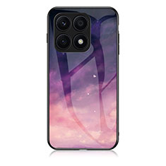 Custodia Silicone Gel Laterale Fantasia Modello Specchio Cover LS2 per Huawei Honor X8a 5G Viola