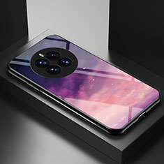 Custodia Silicone Gel Laterale Fantasia Modello Specchio Cover LS2 per Huawei Mate 50 Pro Viola