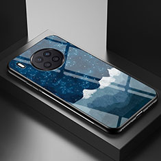 Custodia Silicone Gel Laterale Fantasia Modello Specchio Cover LS2 per Huawei Nova 8i Blu