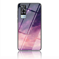 Custodia Silicone Gel Laterale Fantasia Modello Specchio Cover LS2 per Vivo Y51 (2021) Viola