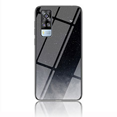 Custodia Silicone Gel Laterale Fantasia Modello Specchio Cover LS2 per Vivo Y53s NFC Grigio