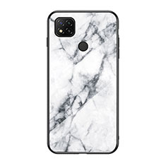 Custodia Silicone Gel Laterale Fantasia Modello Specchio Cover LS2 per Xiaomi Redmi 9 India Bianco