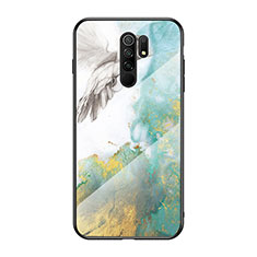 Custodia Silicone Gel Laterale Fantasia Modello Specchio Cover LS2 per Xiaomi Redmi 9 Prime India Verde