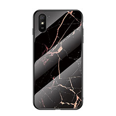 Custodia Silicone Gel Laterale Fantasia Modello Specchio Cover LS2 per Xiaomi Redmi 9A Oro e Nero