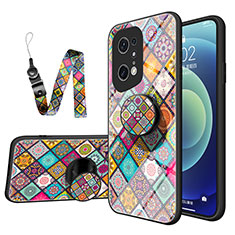 Custodia Silicone Gel Laterale Fantasia Modello Specchio Cover LS3 per Oppo Find X5 Pro 5G Colorato