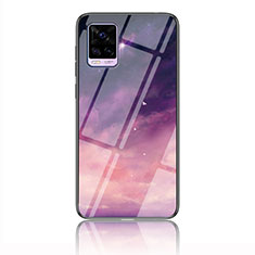 Custodia Silicone Gel Laterale Fantasia Modello Specchio Cover LS3 per Vivo V20 (2021) Viola