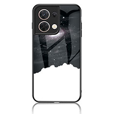 Custodia Silicone Gel Laterale Fantasia Modello Specchio Cover LS4 per Oppo Reno8 5G Nero