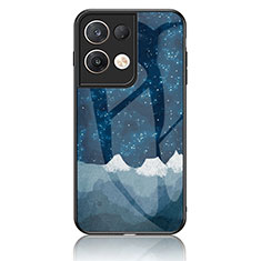 Custodia Silicone Gel Laterale Fantasia Modello Specchio Cover LS4 per Oppo Reno8 Pro+ Plus 5G Blu