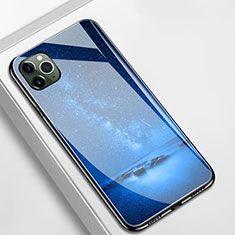 Custodia Silicone Gel Laterale Fantasia Modello Specchio Cover M01 per Apple iPhone 11 Pro Blu