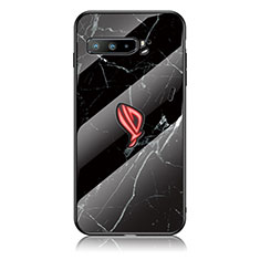 Custodia Silicone Gel Laterale Fantasia Modello Specchio Cover per Asus ROG Phone 3 Strix ZS661KS Nero